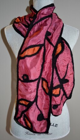 rose orange silk scarf